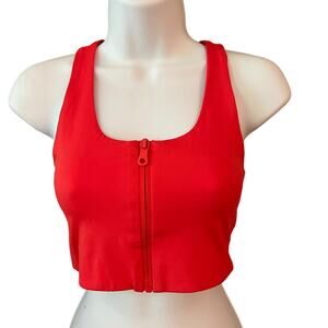 Girlfriend Collective Poppy Zip Front Paloma Compressive Sports Bra Sz Small